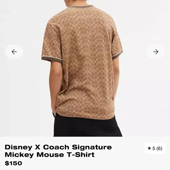 Coach Brown Mickey Mouse T-Shirt - Picture 3 of 7